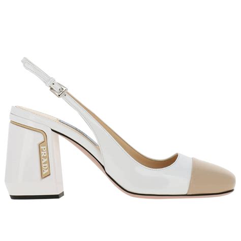 prada white heels